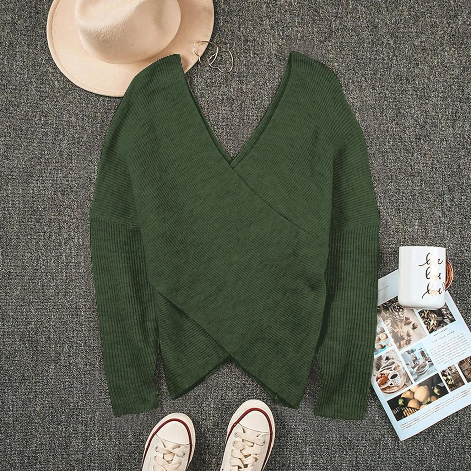 Febecool Cardigan Sweaters for Women Long Sleeve Inner Knitted Sweater Long Sweaters for Women Pullover Sweater