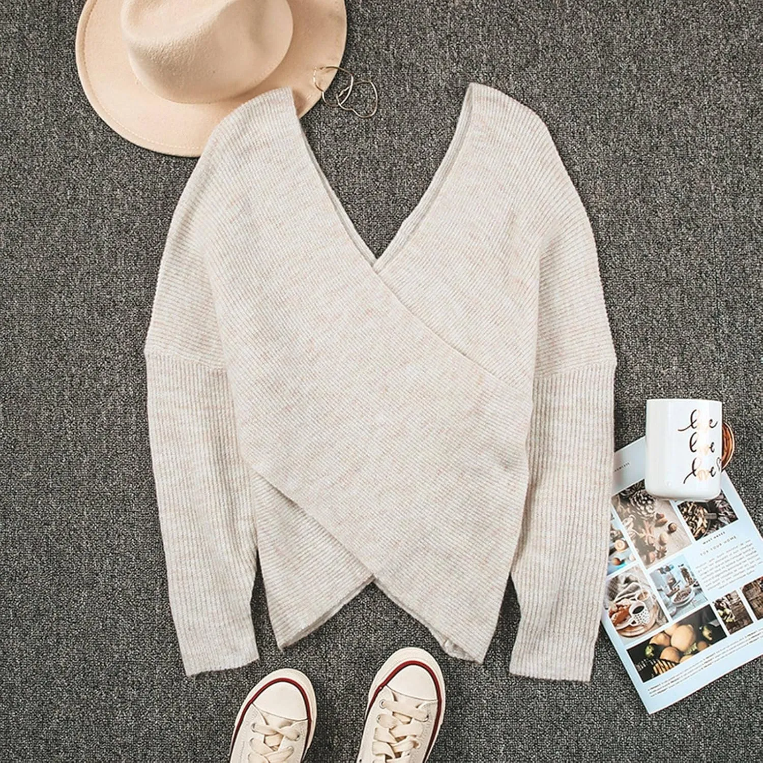 Febecool Cardigan Sweaters for Women Long Sleeve Inner Knitted Sweater Long Sweaters for Women Pullover Sweater