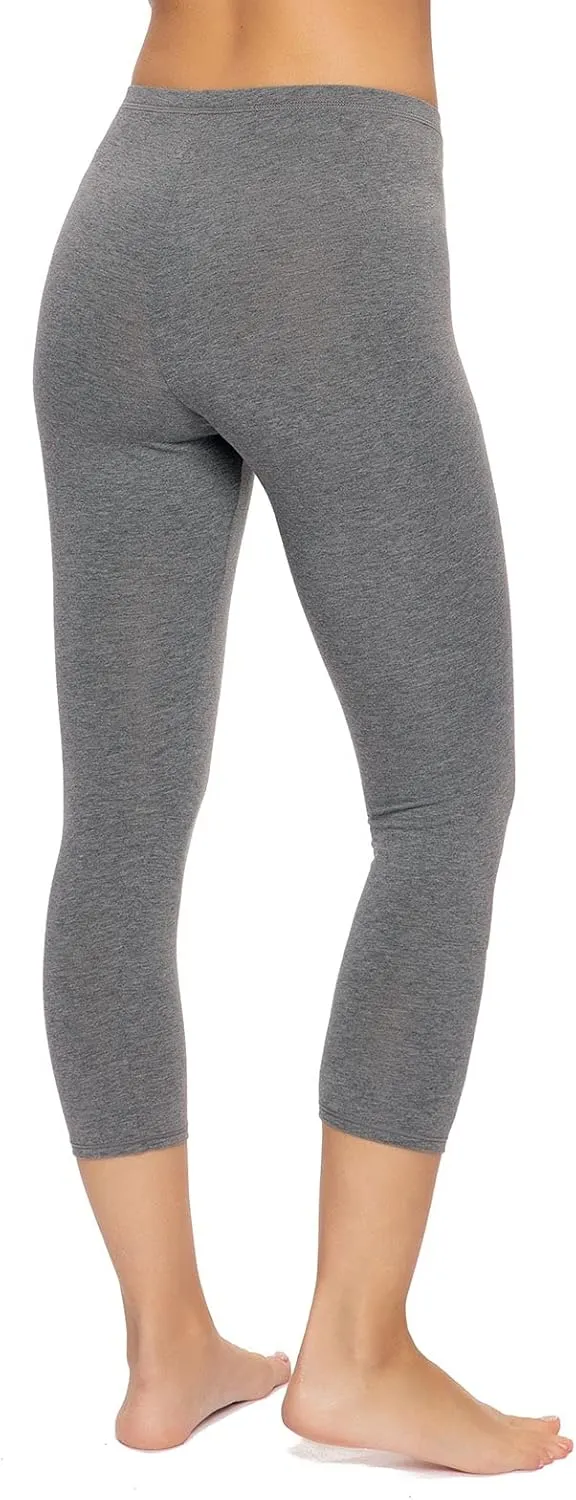 Felina Women's Cotton Modal Capri Leggings - Super Soft, Lightweight, Breathable for Fitness, Yoga, and Everyday Wear
