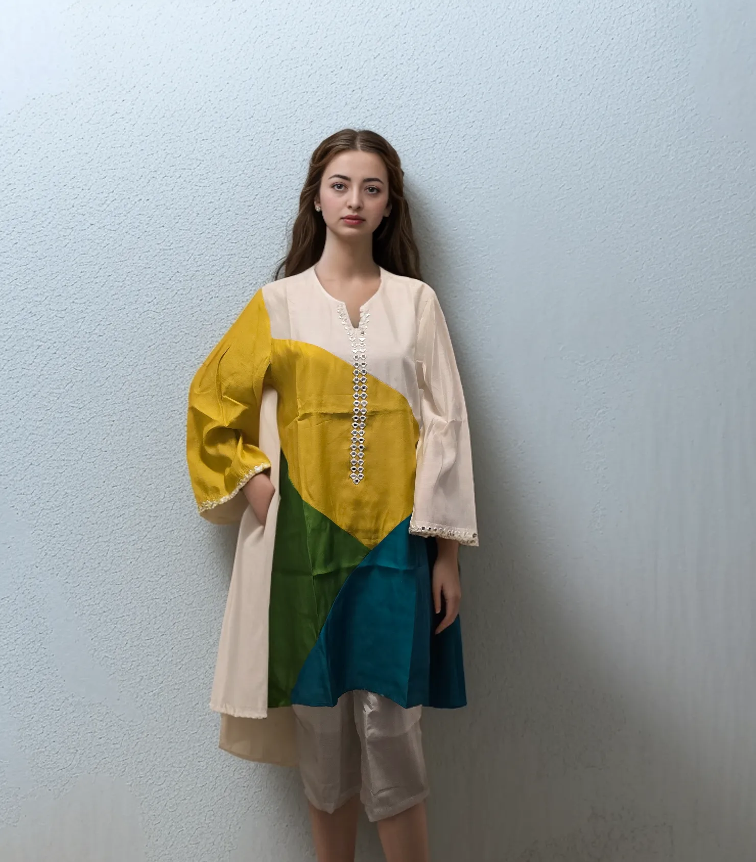 Festive Fiesta Pakistani Suit with Intricate Embroidery & Luxurious Fabrics