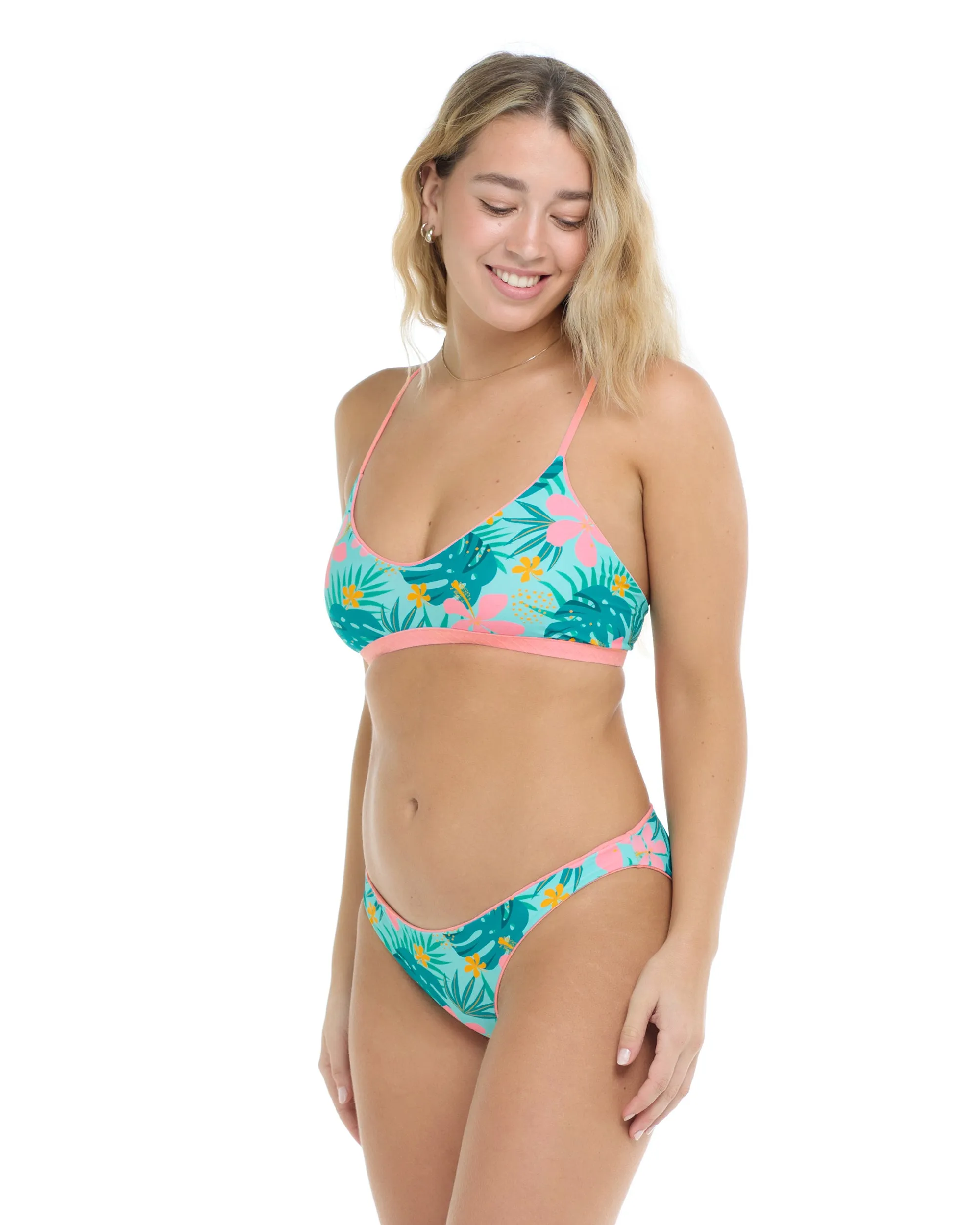 Flor Nove Ruth Reversible Fixed Triangle Swim Top - Flor Nove / Sea Mist