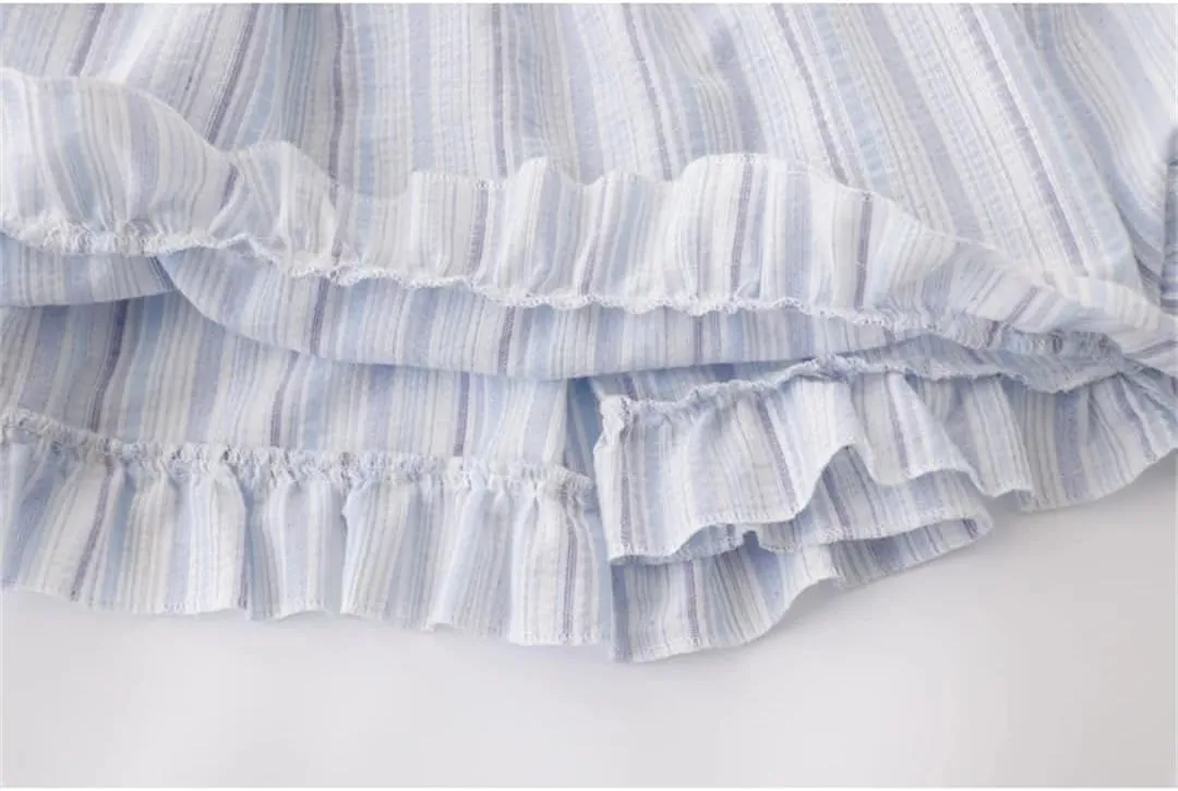French Striped Lace-Up Bow Loose Camisole Women's Summer Sleeveless Casual Versatile Camisole Top