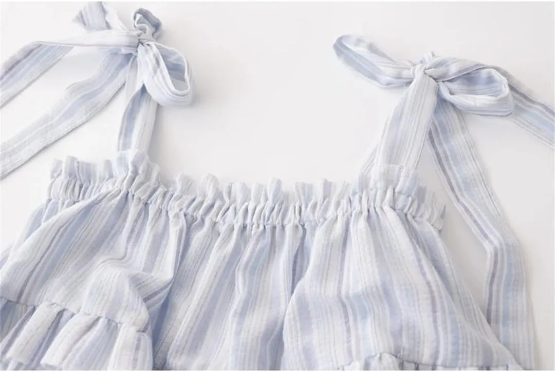 French Striped Lace-Up Bow Loose Camisole Women's Summer Sleeveless Casual Versatile Camisole Top
