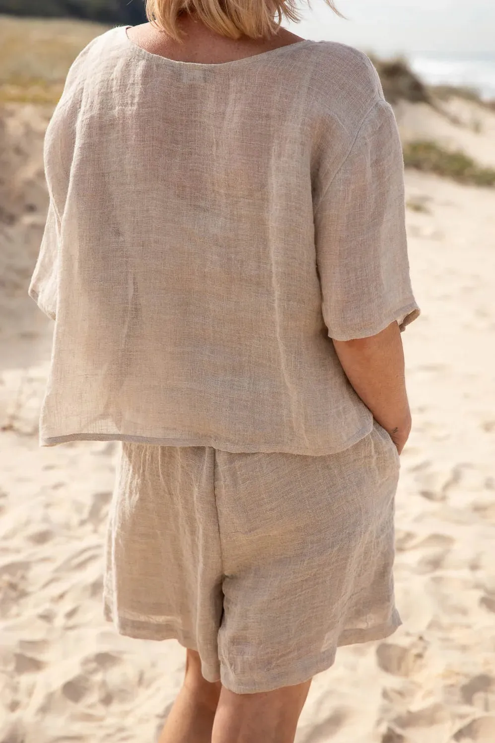 Gauze Linen Shorts | Natural