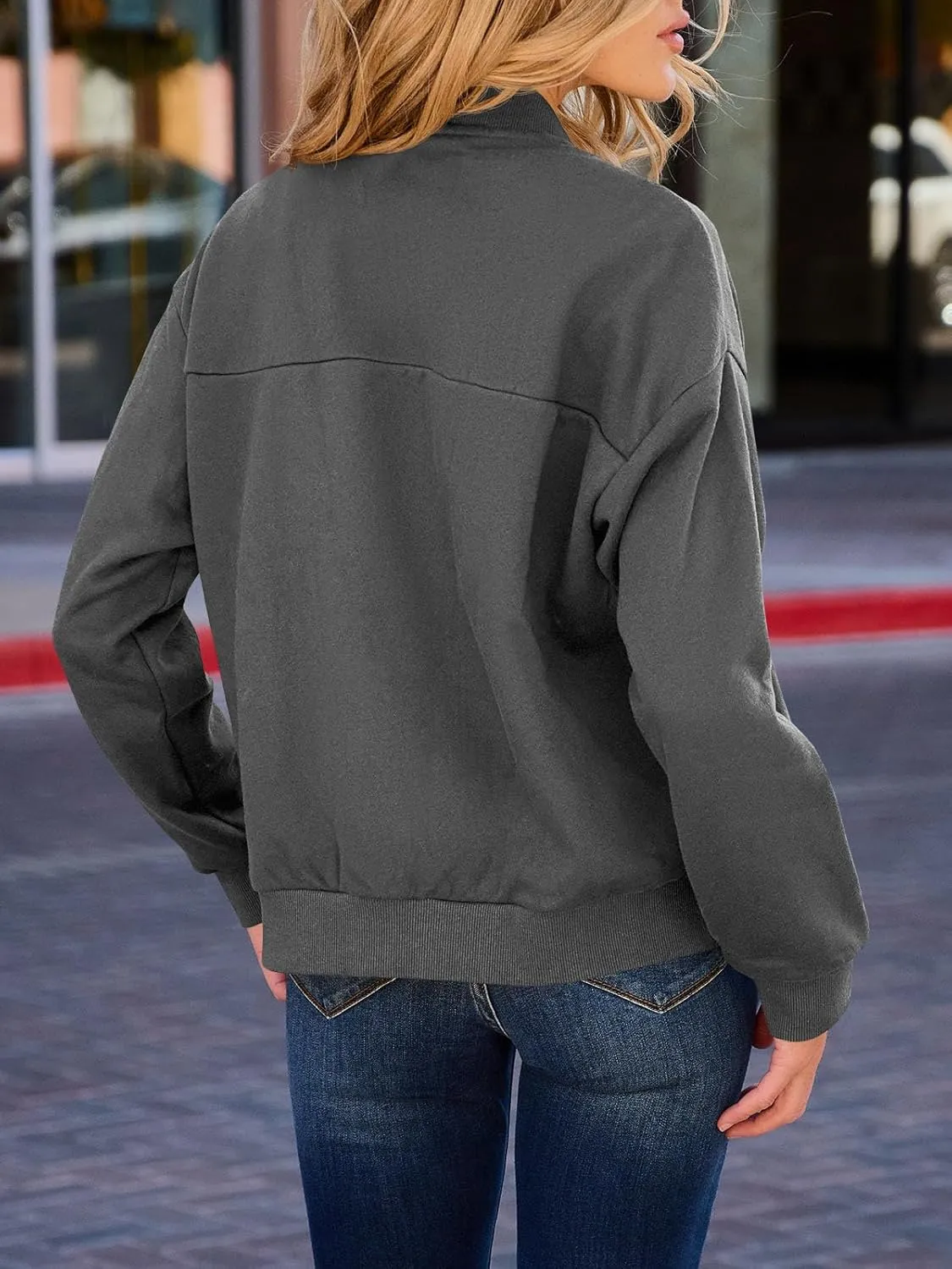 GeGekoko Womens Zip Up Sweatshirts Jackets Long Sleeve Casual Loose Outwear with Pockets