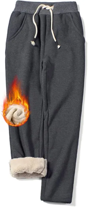 Gihuo Women's Winter Warm Sherpa Lined Sweatpants Fleece Pants