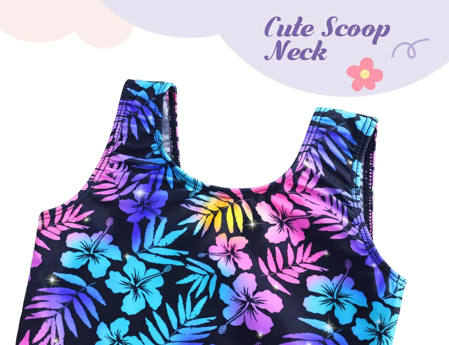 Girls Swimsuits Kids One Piece Sleeveless Swimwear Skirted Bathing Suit Summer Swim Dress with UPF 50  Sun Protection