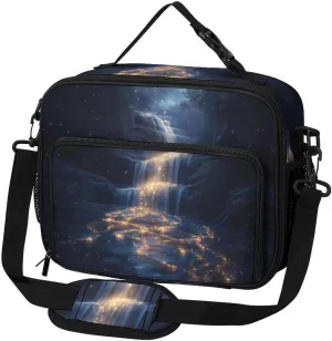 Glowing River Galaxy Large Insulated Lunch Bag Reusable Lunch Cooler Bags Tote for Work Picnic Outdoor