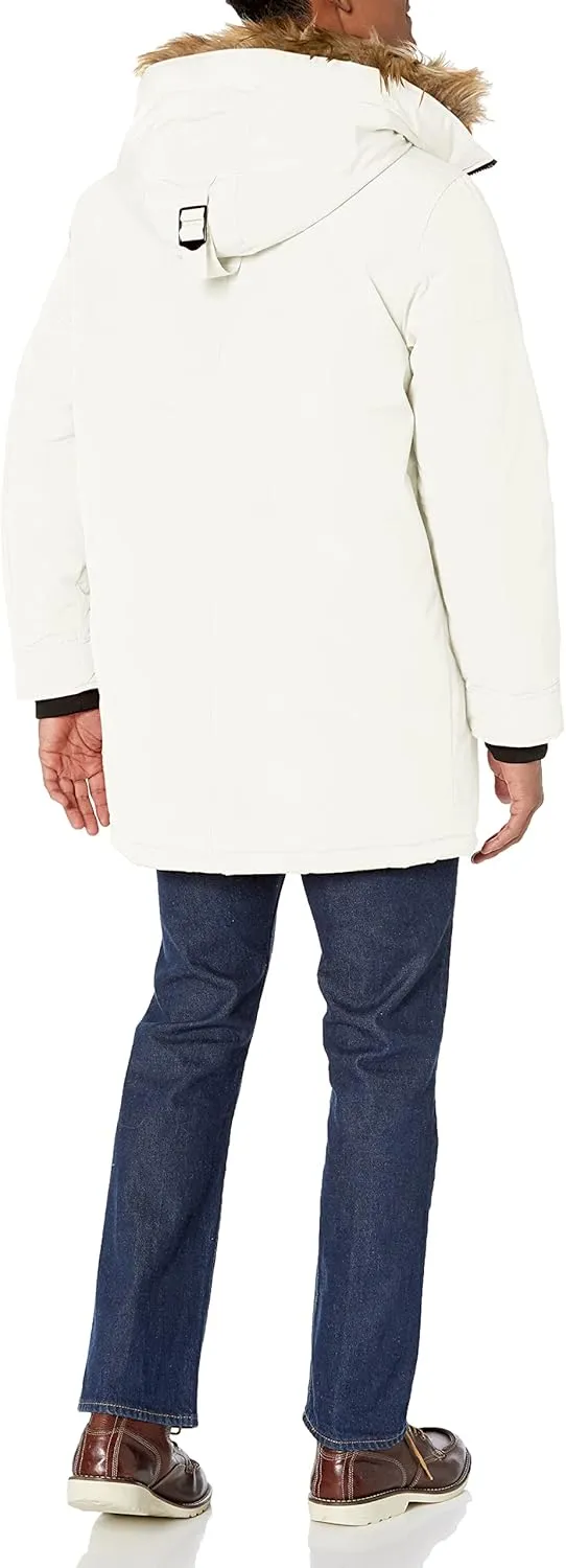 GUESS Men's Heavyweight Hooded Parka Jacket With Removable Faux Fur Trim