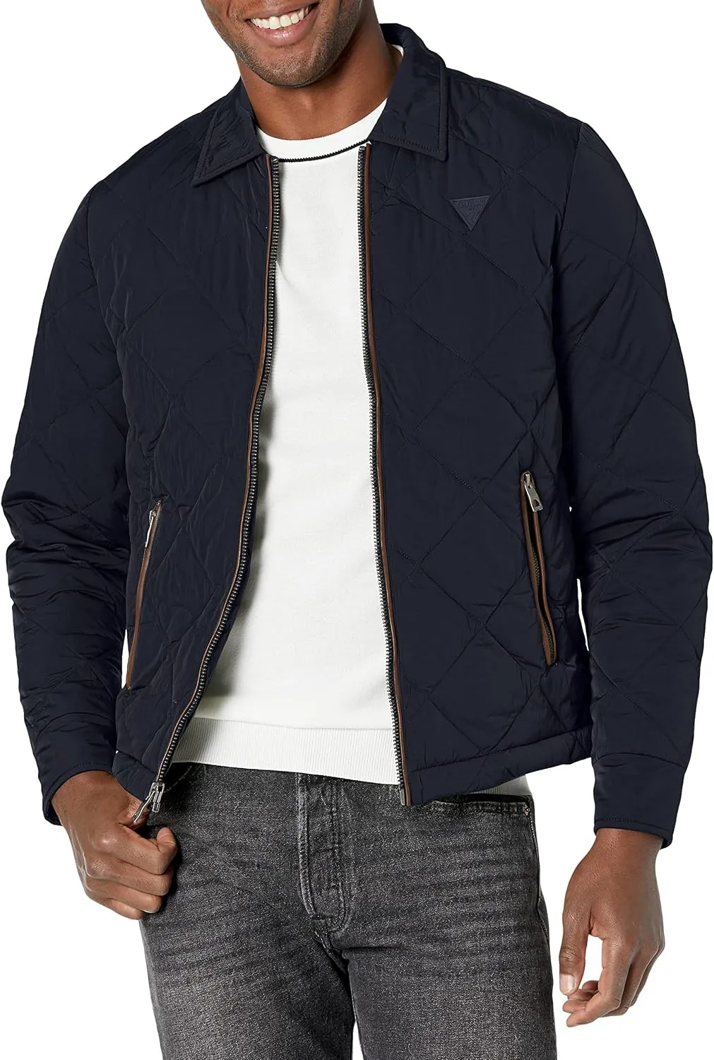 GUESS Men's Nylon Coach Jacket