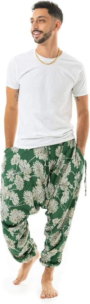 Harem Boho Cotton Summer Pants for Women, Loose Lightweight Pants for Women with Pockets, Womens Casual Beach and Yoga Pants