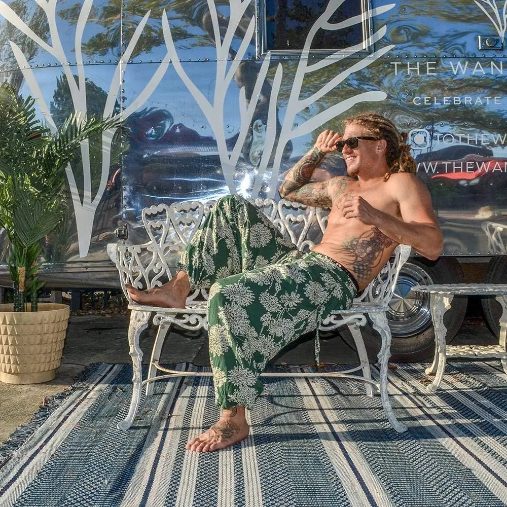 Harem Boho Cotton Summer Pants for Women, Loose Lightweight Pants for Women with Pockets, Womens Casual Beach and Yoga Pants