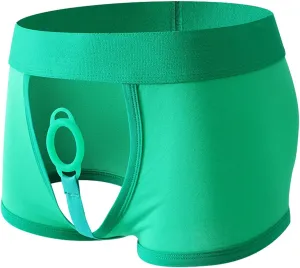 Harness Pants Strapless Underpants for Men Women Sexy Open Front Underwear Boxer Briefs Cut Out Bikini Trunks Shorts