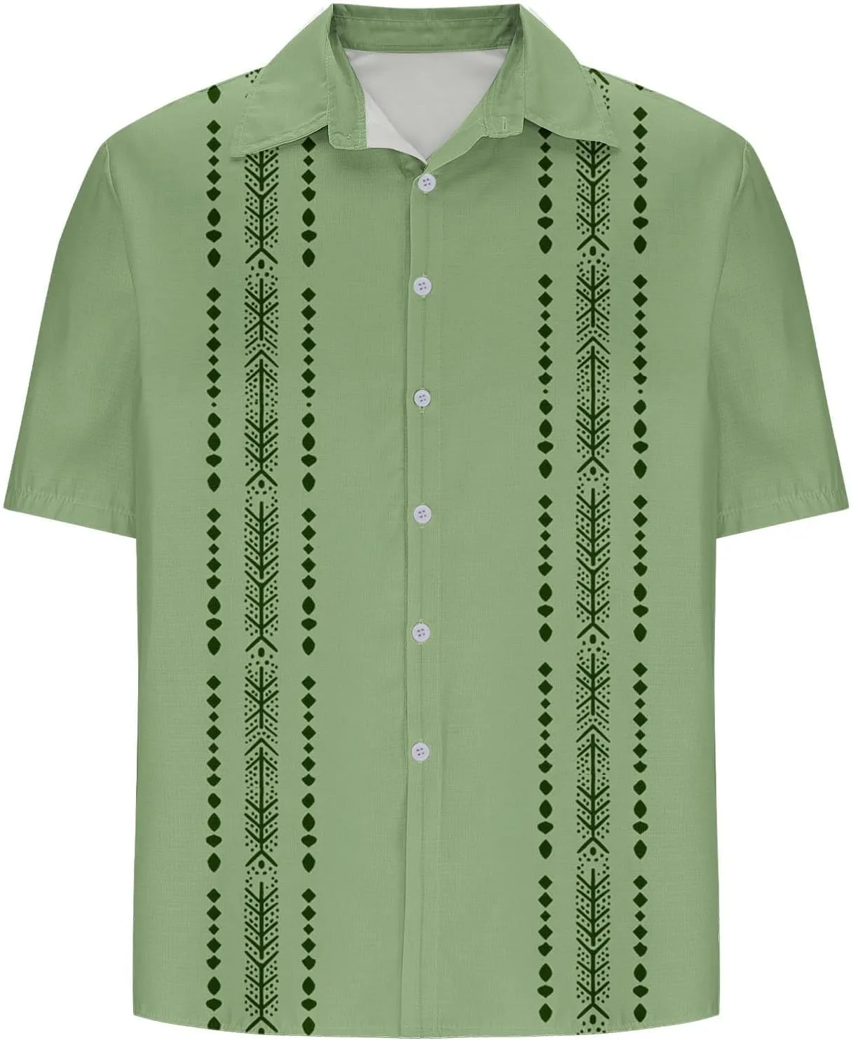 Hawaiian Linen Shirt for Men,Vintage Stripes Print Holiday Bowling Top Short Sleeve Casual Button Down Beach Shirts
