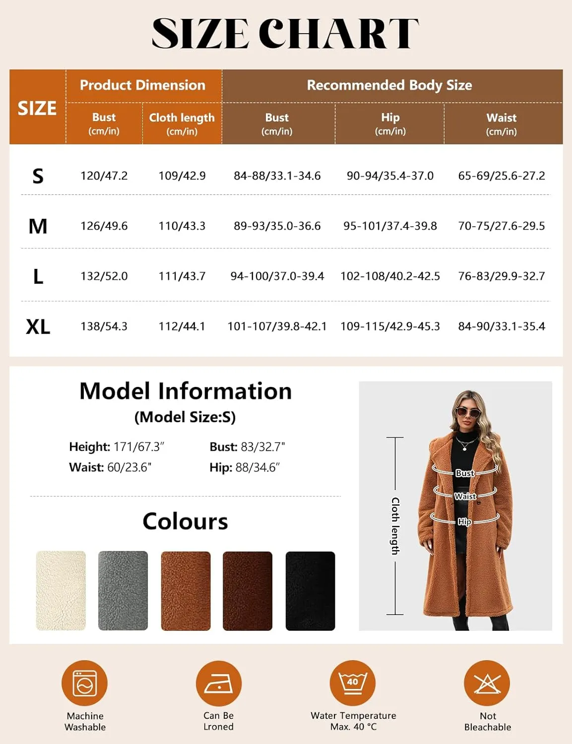 HEEKPEK Women Winter Fuzzy Fleece Lapel Coats Long Cardigan Fluffy Hooded Jackets Faux Fur Warm Overcoats with Pockets Button