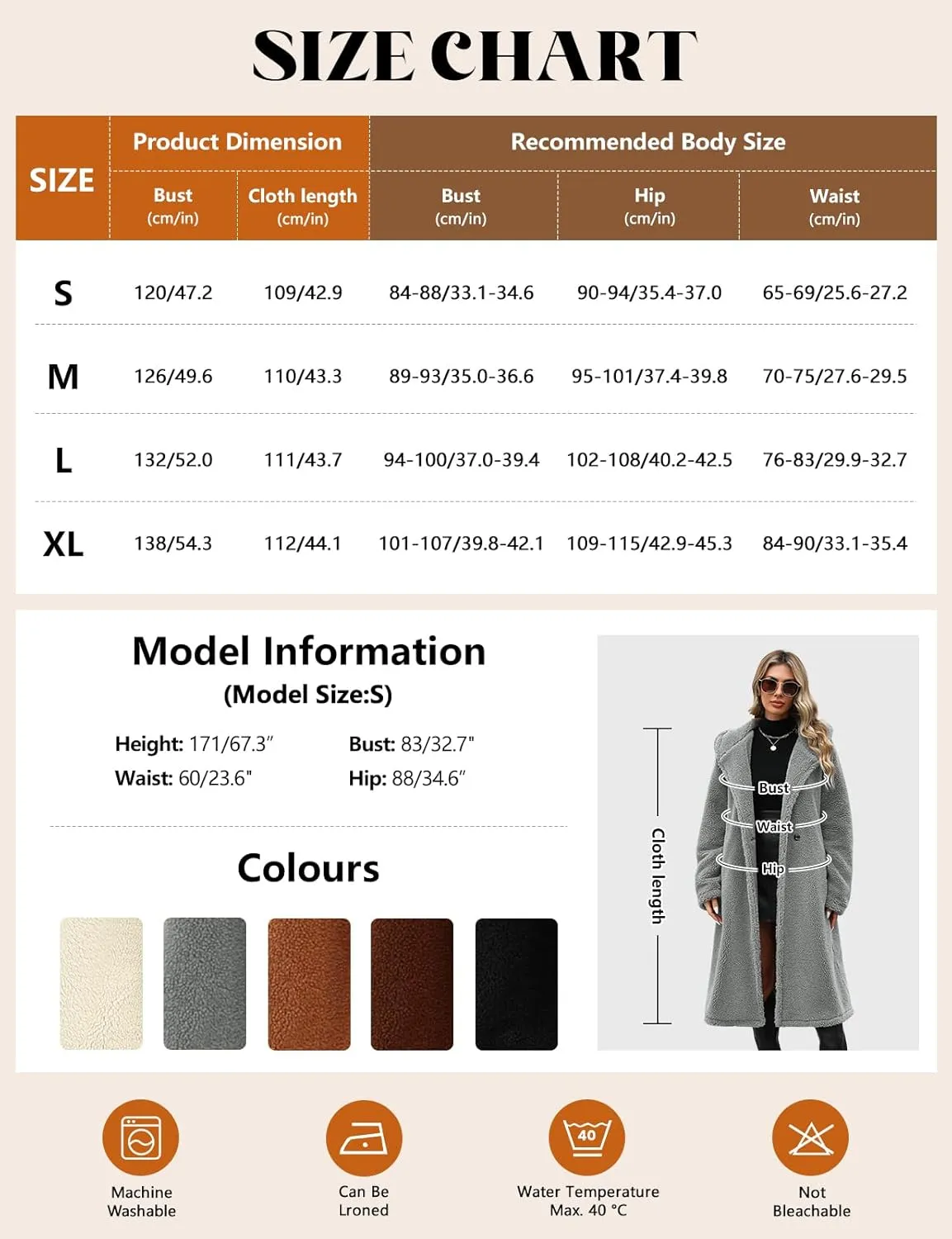 HEEKPEK Women Winter Fuzzy Fleece Lapel Coats Long Cardigan Fluffy Hooded Jackets Faux Fur Warm Overcoats with Pockets Button