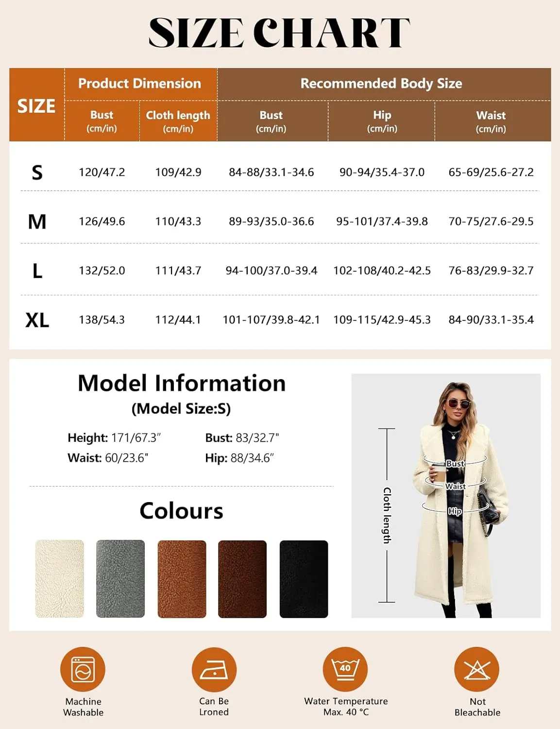 HEEKPEK Women Winter Fuzzy Fleece Lapel Coats Long Cardigan Fluffy Hooded Jackets Faux Fur Warm Overcoats with Pockets Button