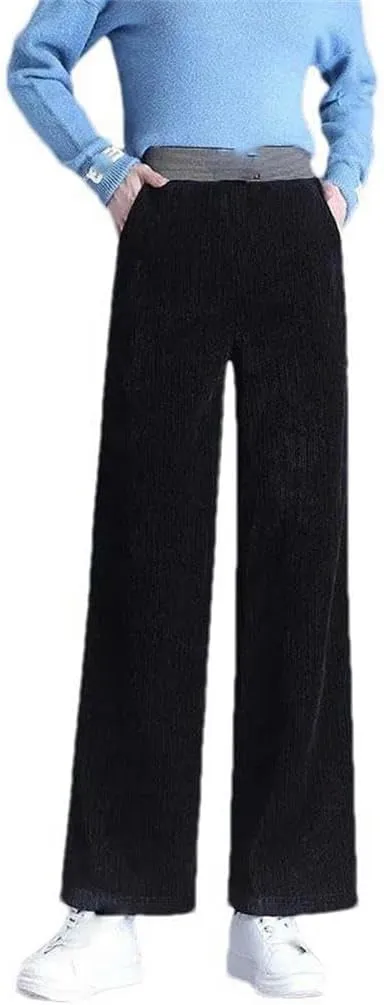 High Waist Wide-Leg Pants for Women Straight Solid Color Wide-Leg Pants Sports Stretch Spring and Autumn Trousers
