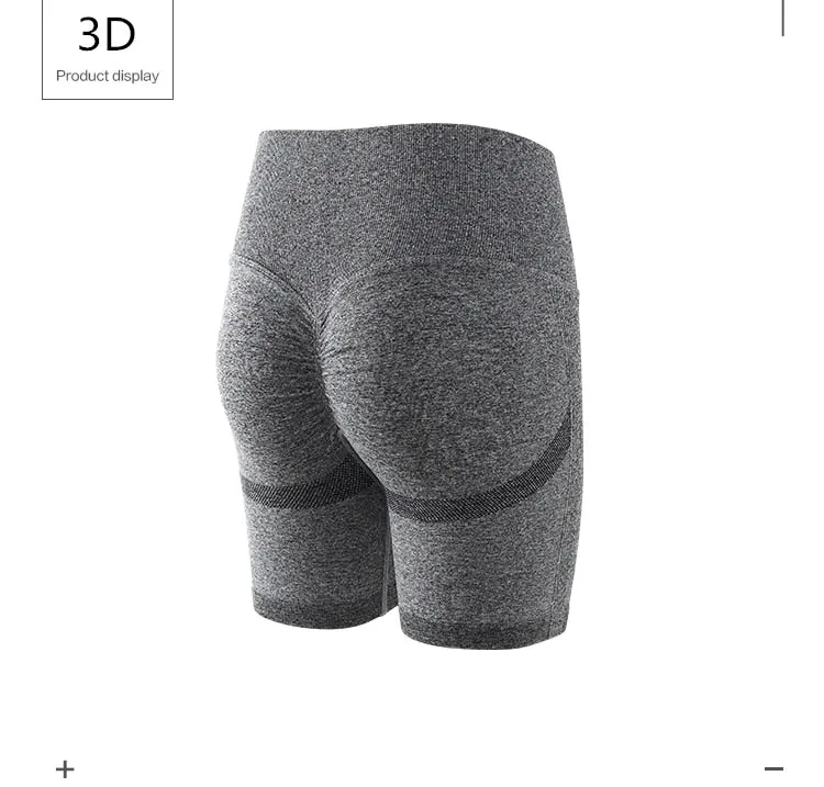 High Waist Yoga Sport Shorts Hip Push Up Women Plain Soft Nylon Fitness Running Shorts Tummy Control Workout Gym Shorts
