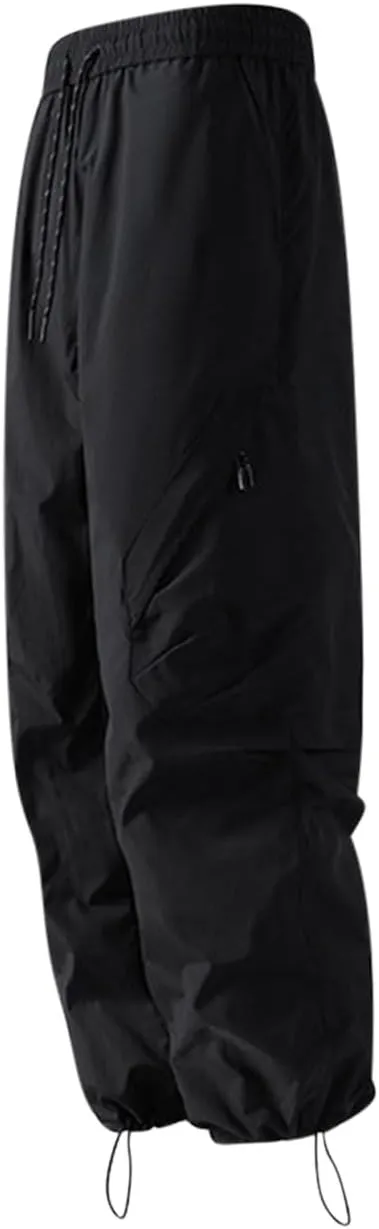 Hiking Pants for Mens Lightweight Quick Dry Waterproof Cargo Pants Drawstring Casual Outdoor Trousers Multi Pockets