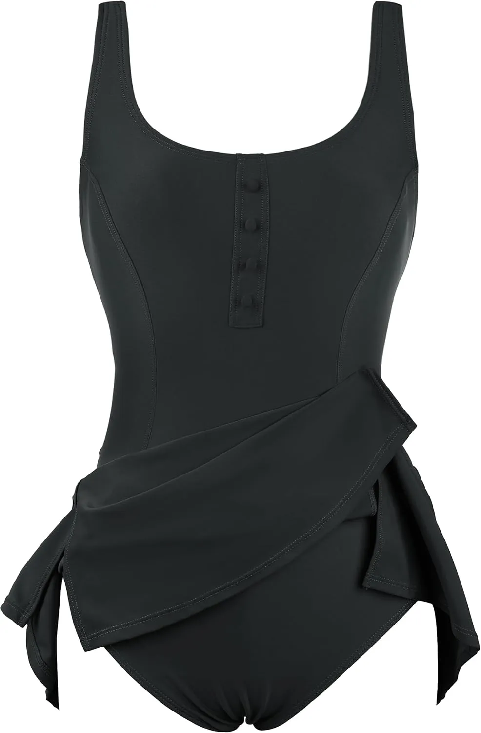 Hilor Women's One Piece Swimdress Tummy Control Swimsuits Skirted Bathing Suits Slimming Swim Dress