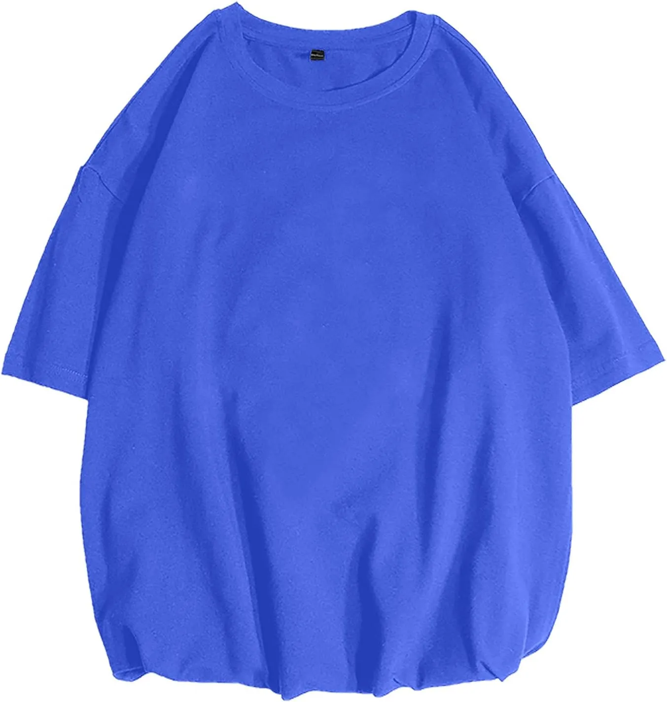 Hip Hop Mens Shirts Short Sleeve Solid Crew Neck Oversized Casual Baggy Basic Tees Streetwear Rap Summer Tops