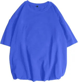 Hip Hop Mens Shirts Short Sleeve Solid Crew Neck Oversized Casual Baggy Basic Tees Streetwear Rap Summer Tops