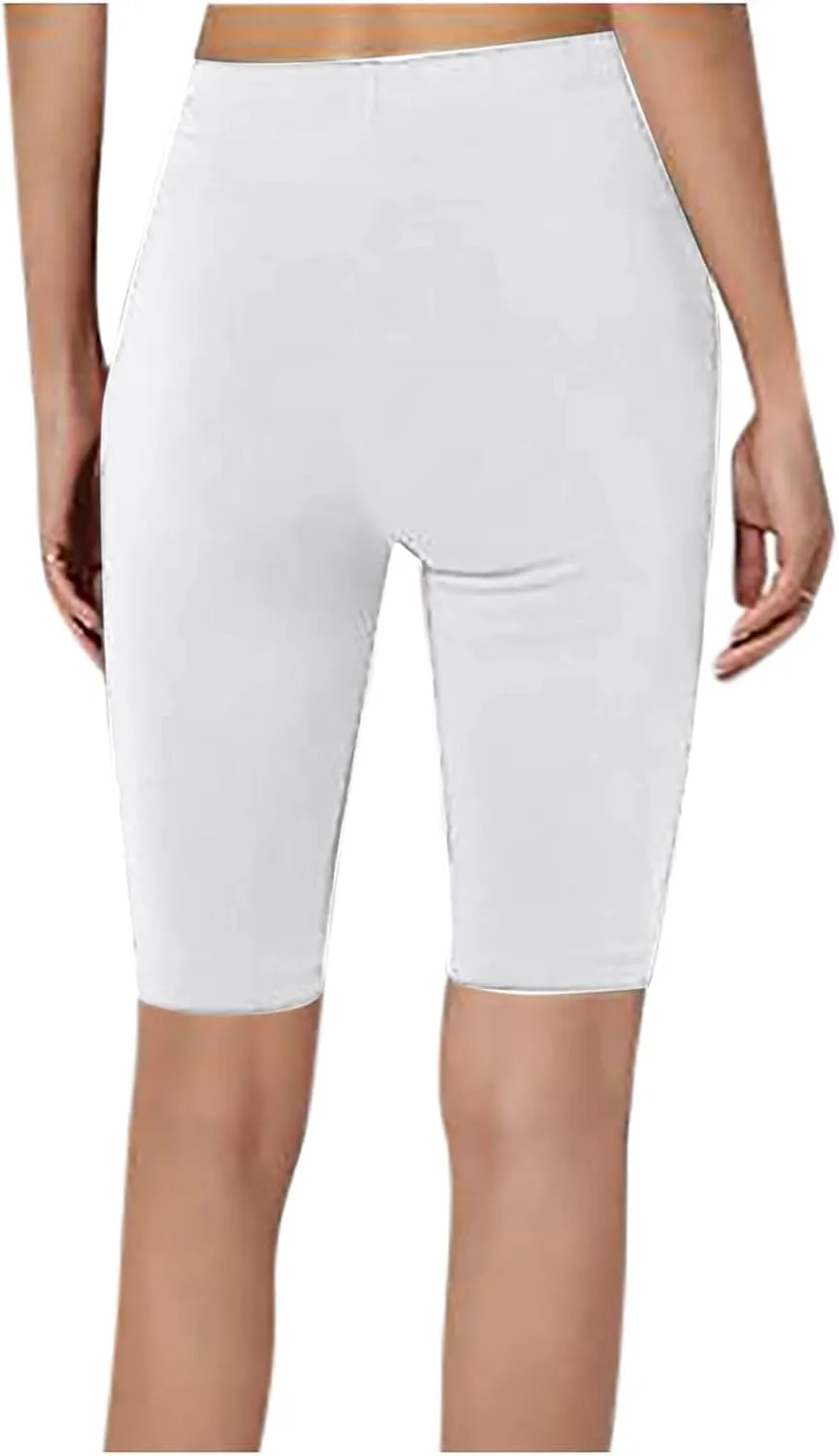 Hvyesh Womens High Waisted Yoga Capri Leggings Tummy Control Stretchy Pants Workout Shorts Gym Active Exercise
