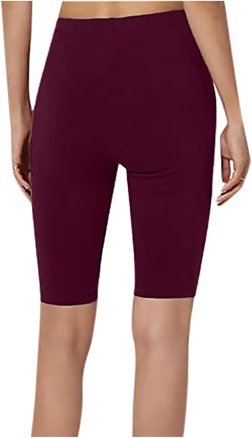 Hvyesh Womens High Waisted Yoga Capri Leggings Tummy Control Stretchy Pants Workout Shorts Gym Active Exercise