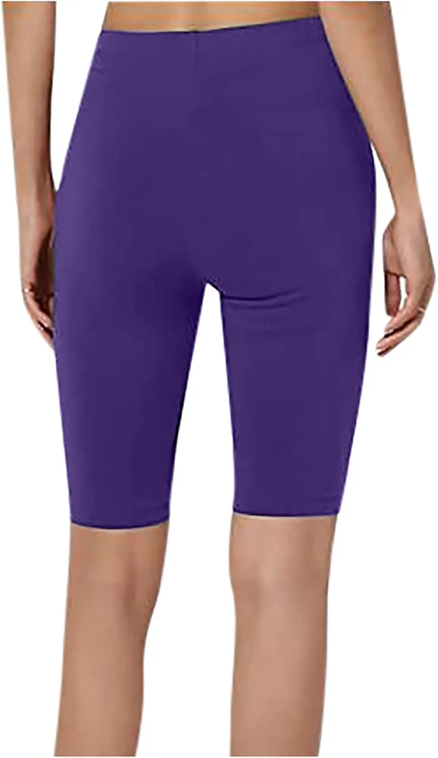 Hvyesh Womens High Waisted Yoga Capri Leggings Tummy Control Stretchy Pants Workout Shorts Gym Active Exercise