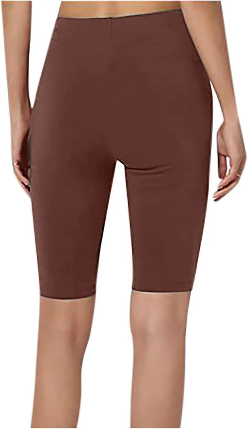 Hvyesh Womens High Waisted Yoga Capri Leggings Tummy Control Stretchy Pants Workout Shorts Gym Active Exercise