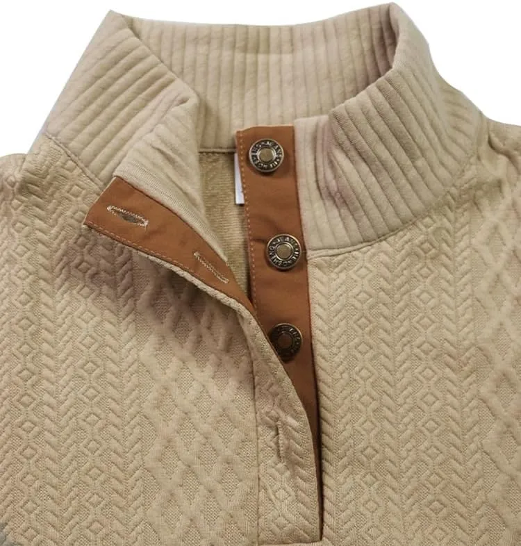 Icelandic Sweater Men,Mens Sweater with Elbow Patches,Vintage Pullover Collar Sweater