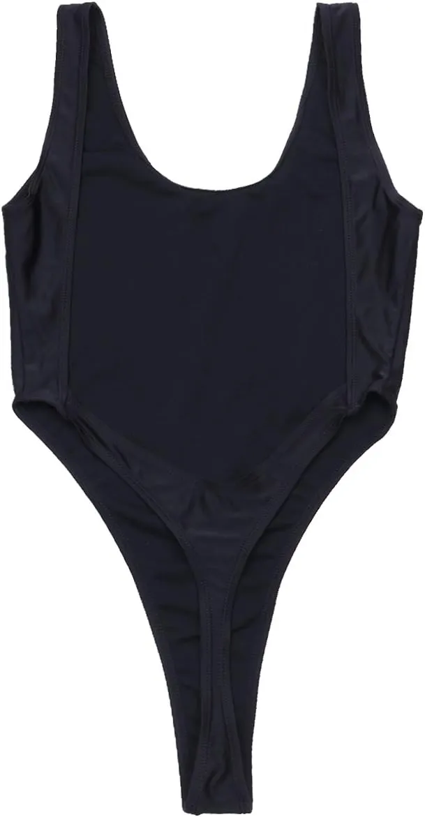 iEFiEL Women High Cut Backless Thong Leotard One-Piece Bathing Suit