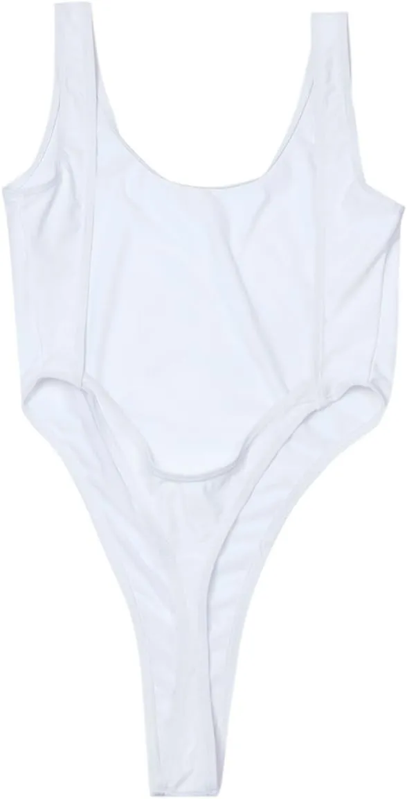 iEFiEL Women High Cut Backless Thong Leotard One-Piece Bathing Suit