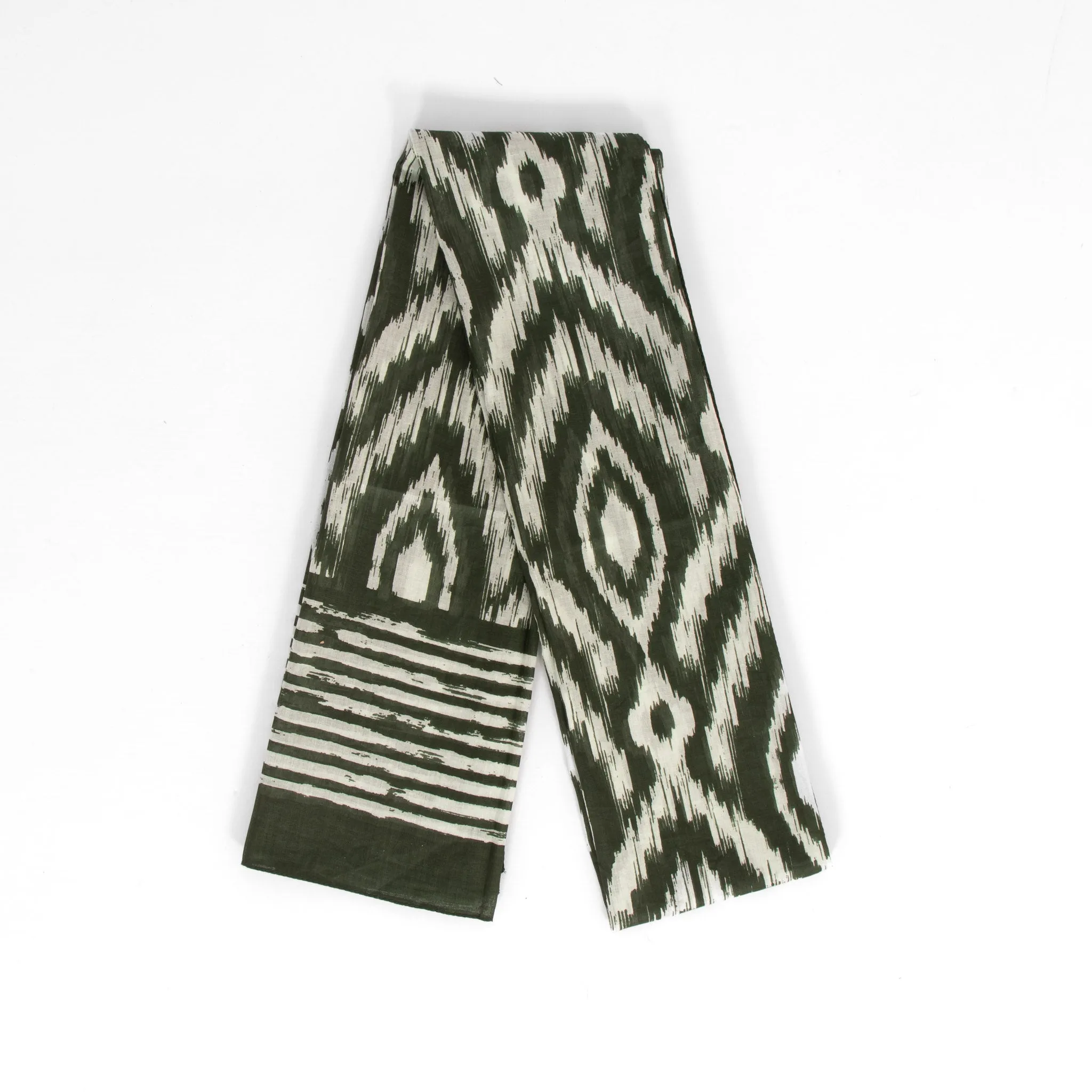 Indie Lightweight Cotton Scarf  - Khaki, Aztec