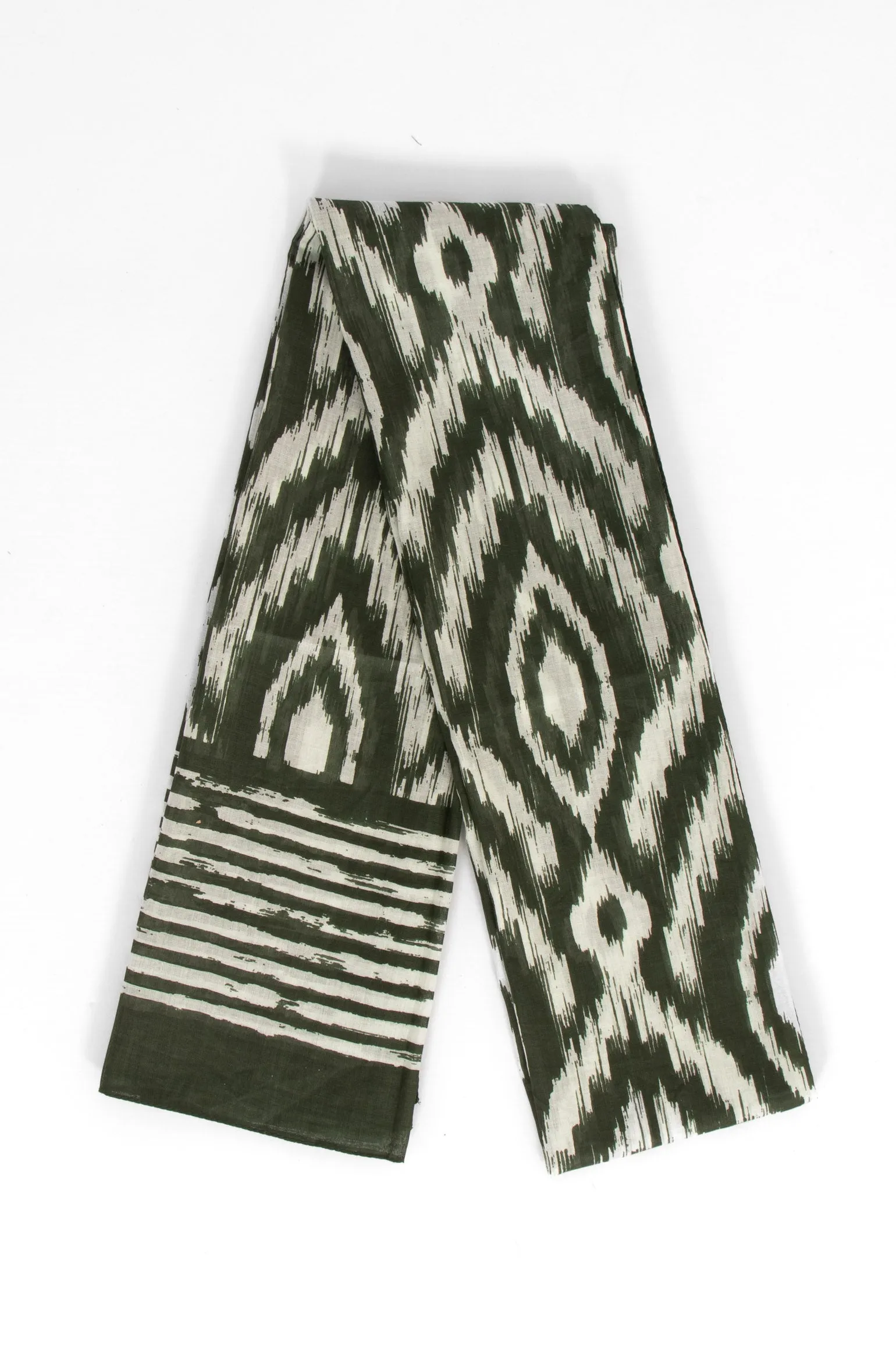Indie Lightweight Cotton Scarf  - Khaki, Aztec