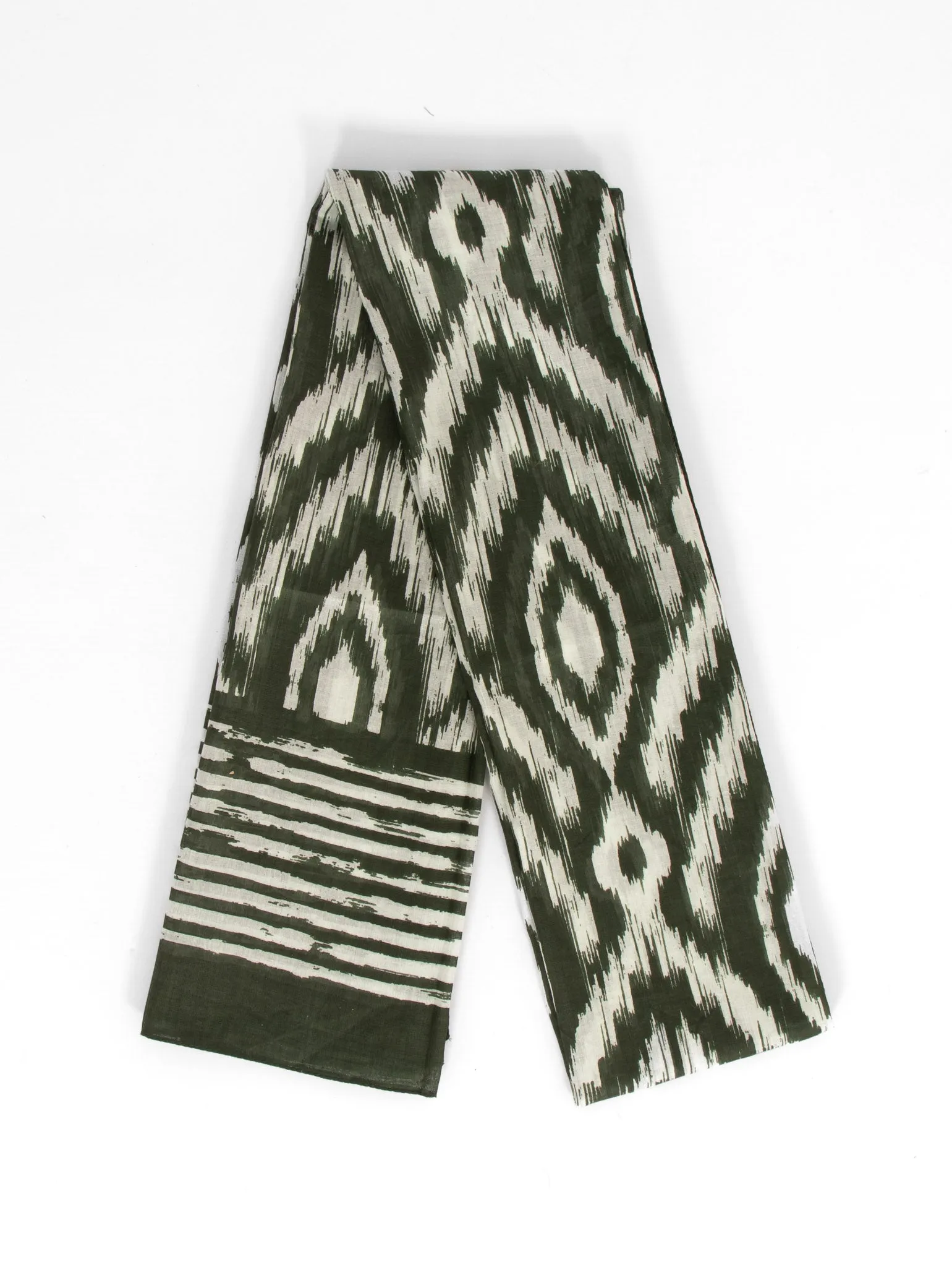 Indie Lightweight Cotton Scarf  - Khaki, Aztec
