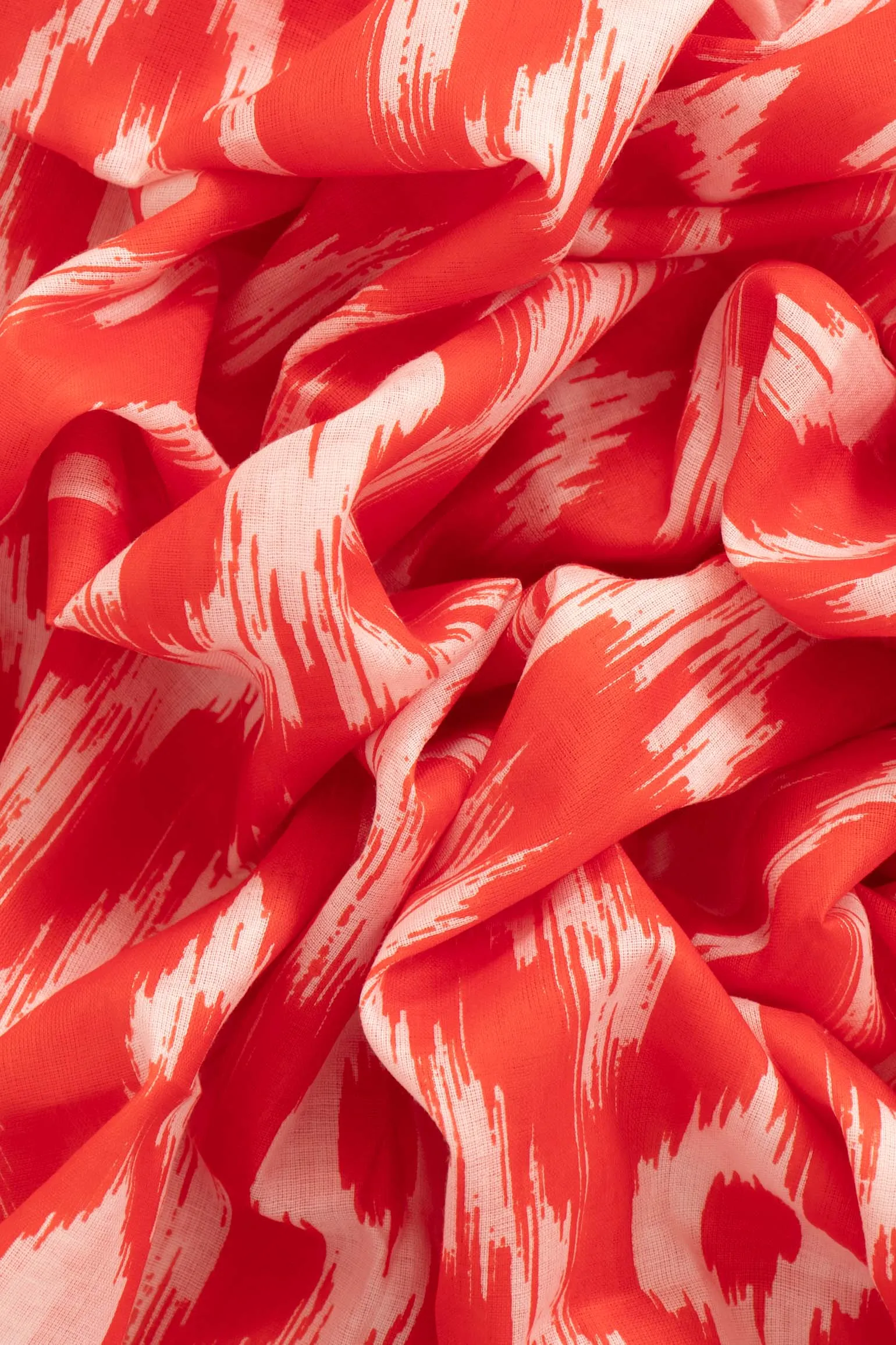 Indie Lightweight Cotton Scarf - Red, Aztec