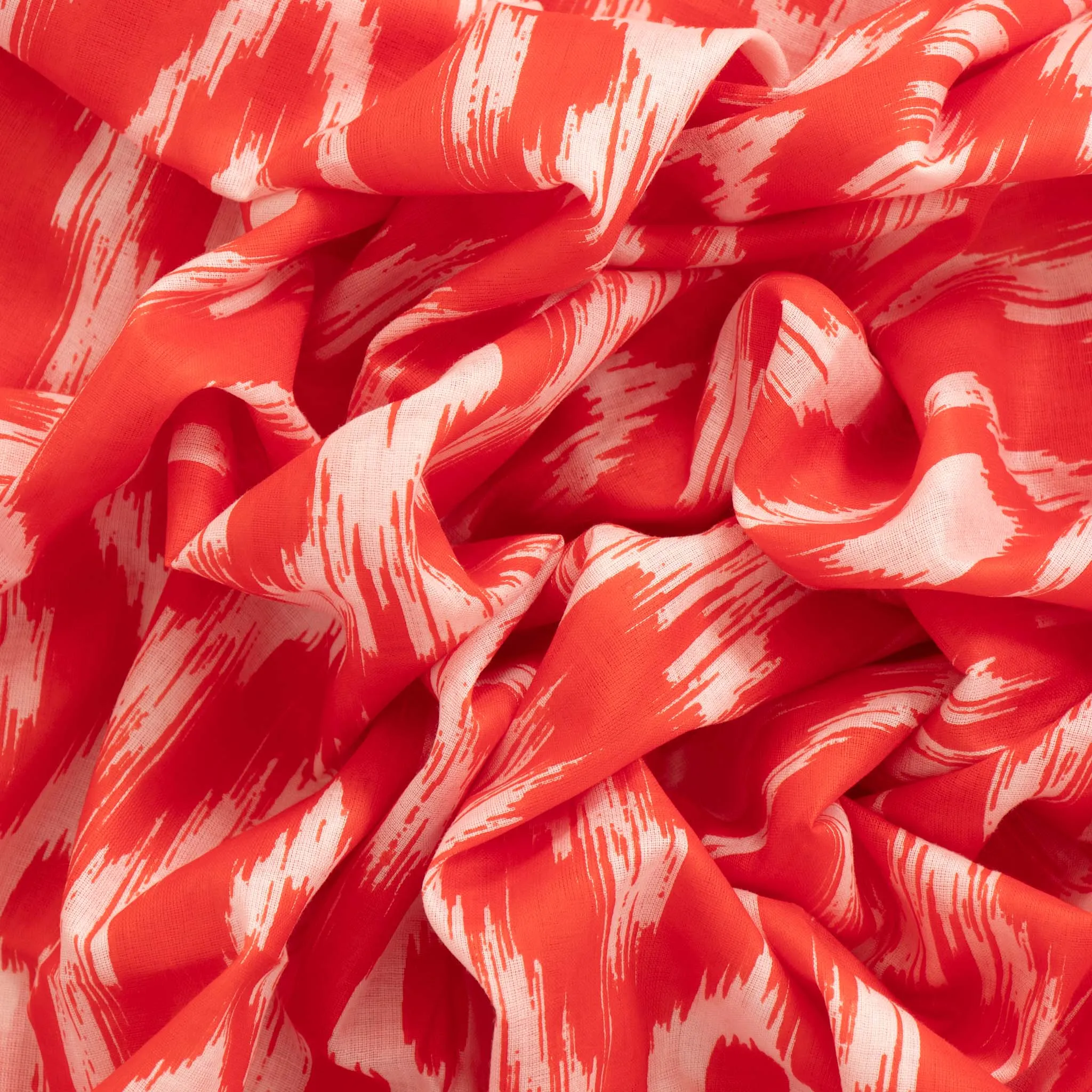 Indie Lightweight Cotton Scarf - Red, Aztec