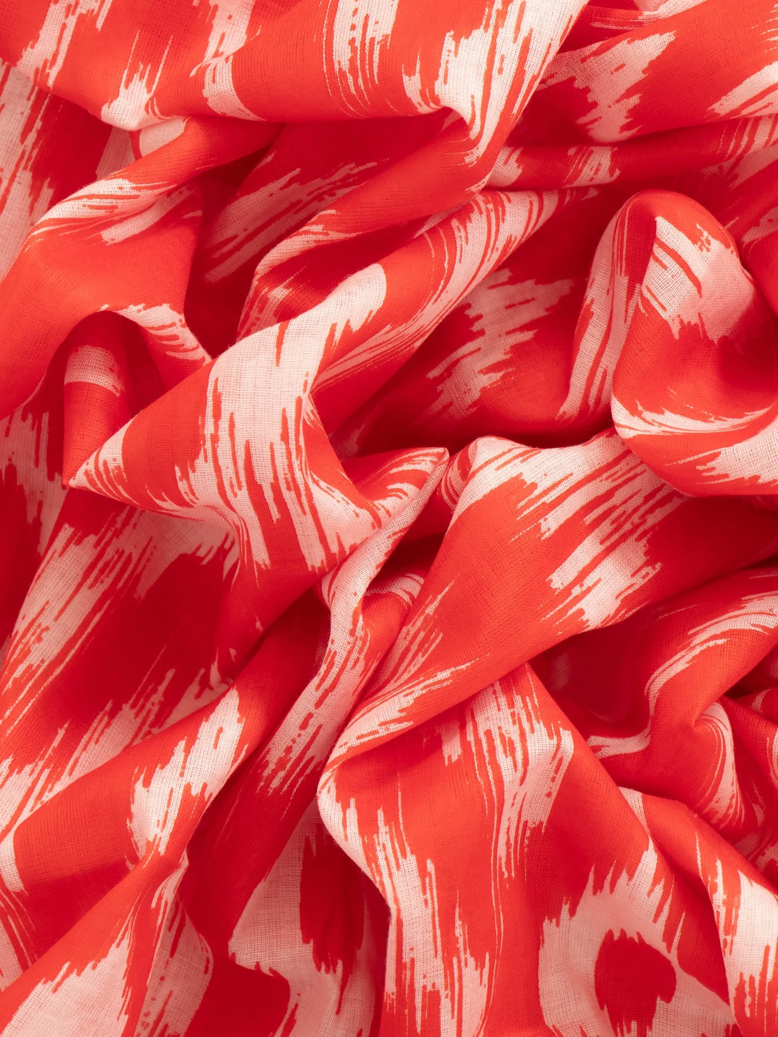 Indie Lightweight Cotton Scarf - Red, Aztec