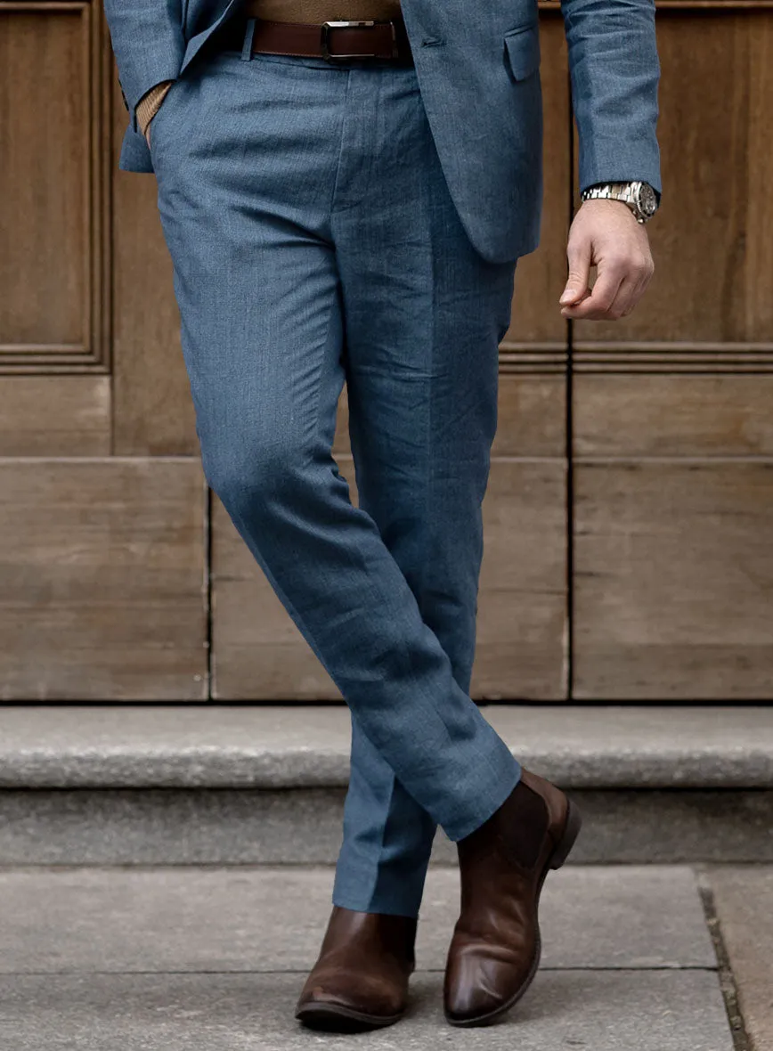 Indigo Blue Linen Suit
