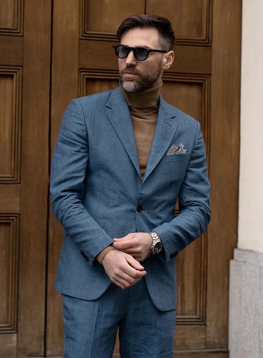 Indigo Blue Linen Suit