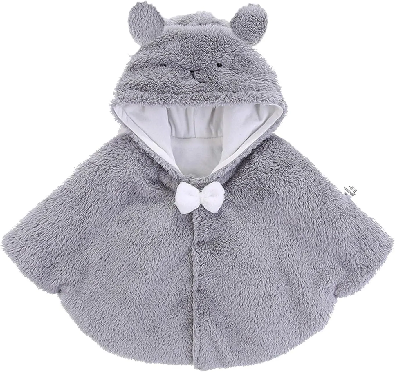 Infant Baby Cape Windbreaker Spring Winter Outings Coat Girls Cape Boys Grey Bear Nylon Jacket