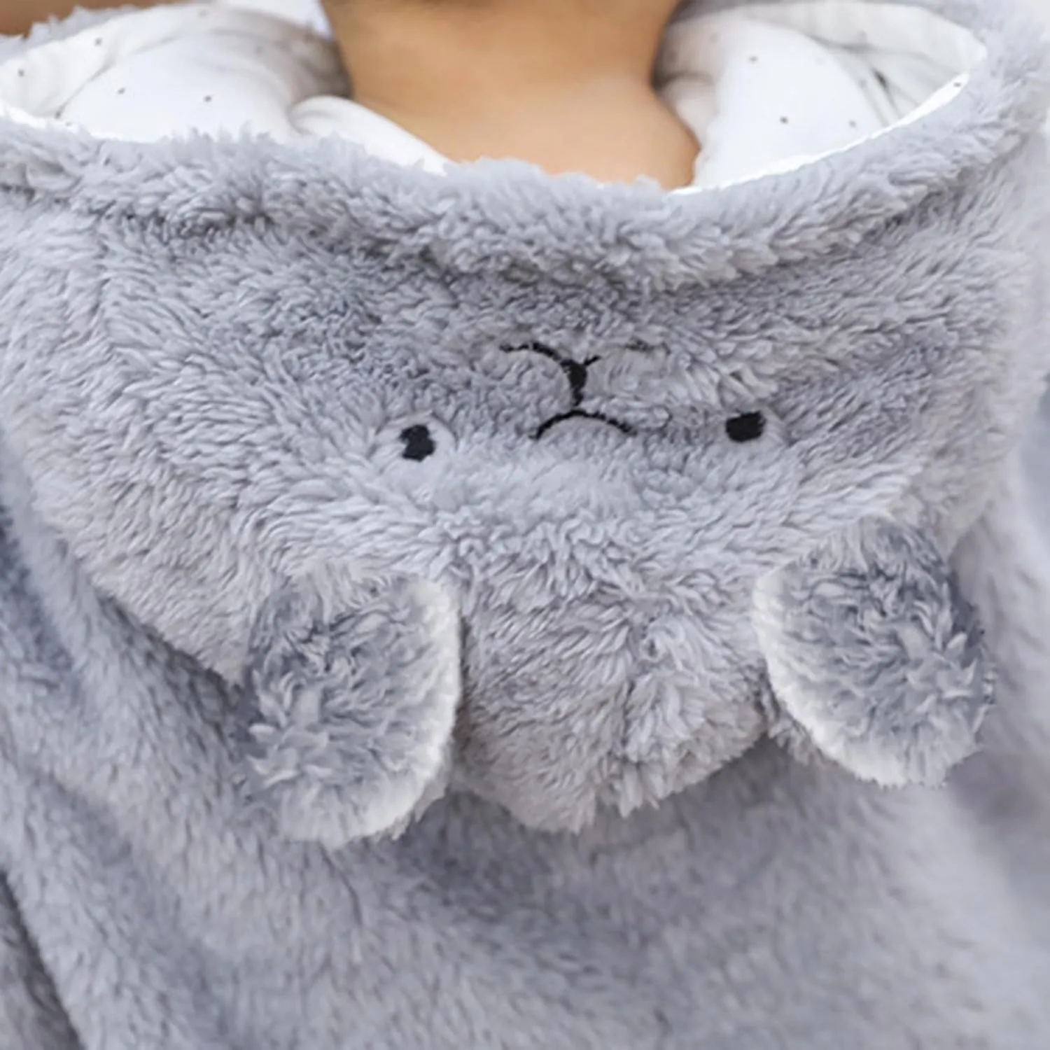 Infant Baby Cape Windbreaker Spring Winter Outings Coat Girls Cape Boys Grey Bear Nylon Jacket