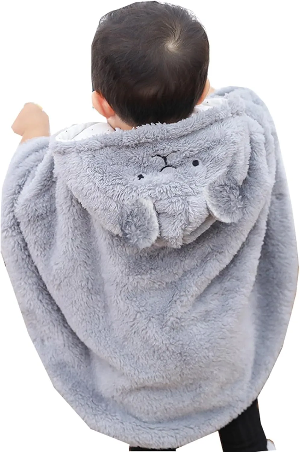 Infant Baby Cape Windbreaker Spring Winter Outings Coat Girls Cape Boys Grey Bear Nylon Jacket