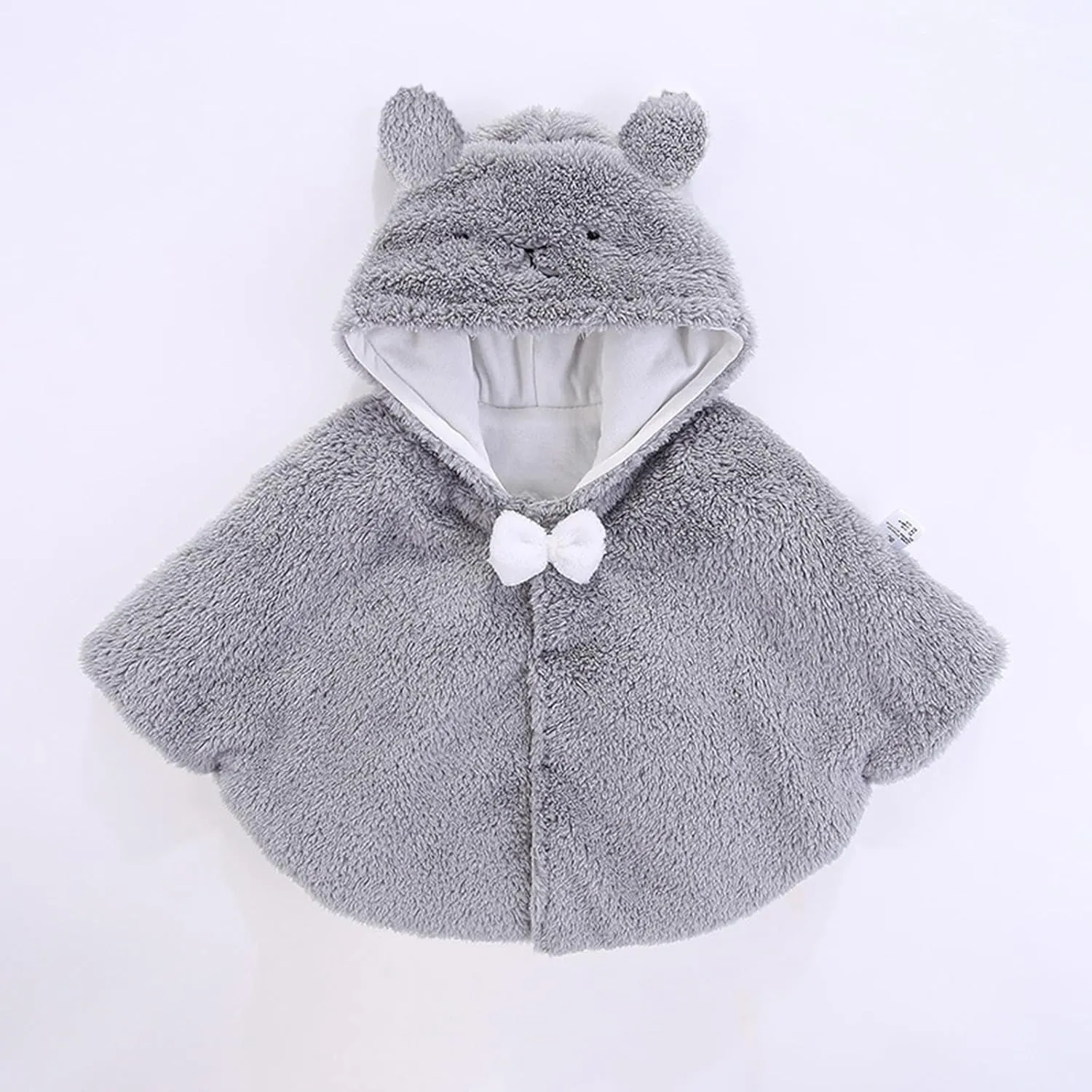Infant Baby Cape Windbreaker Spring Winter Outings Coat Girls Cape Boys Grey Bear Nylon Jacket