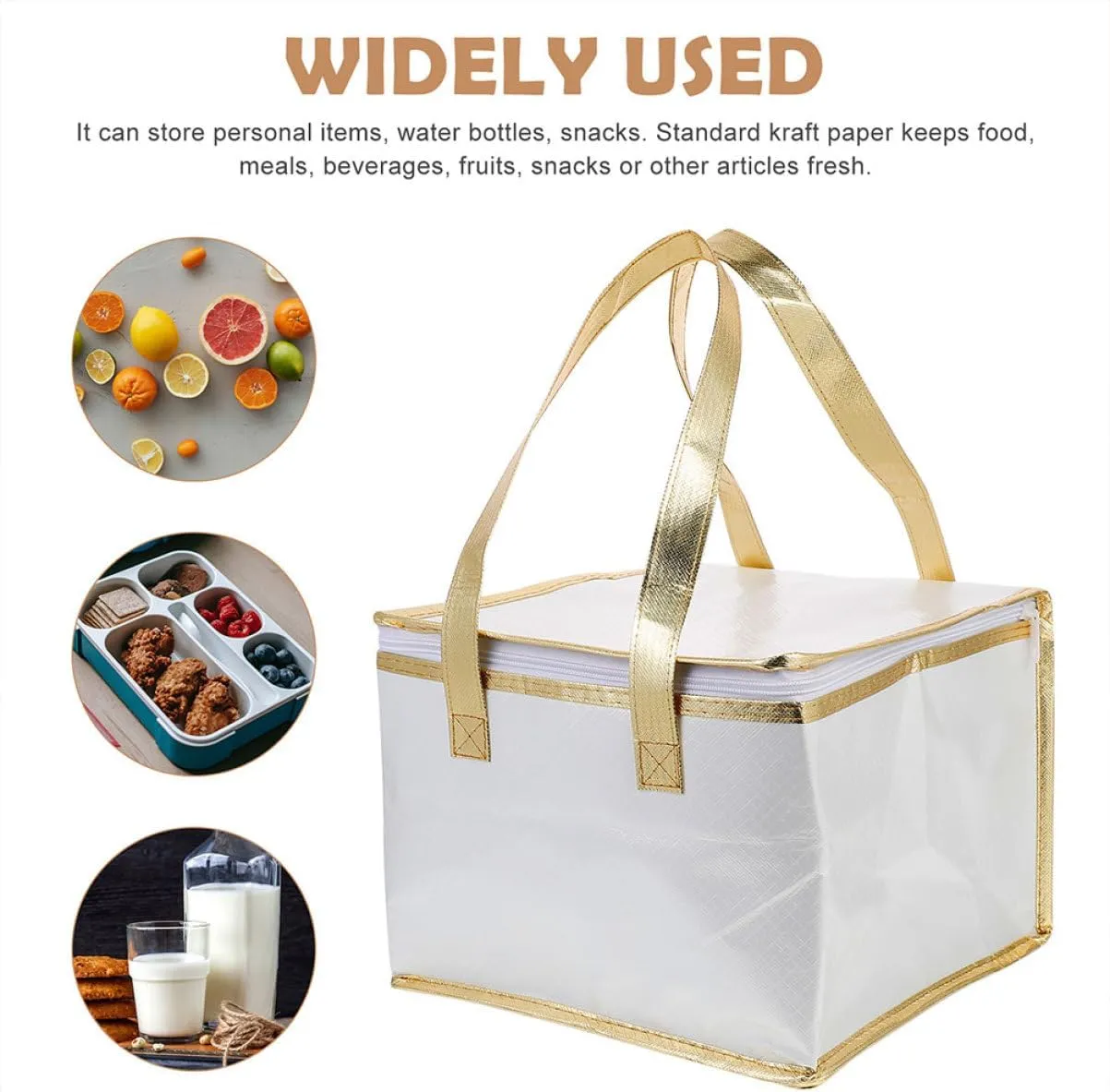 Insulated Cake Packing Bag Capacity Food Tote Handheld Grocery Carrier for Freshness for Picnics Shopping Travel Easy to Clean