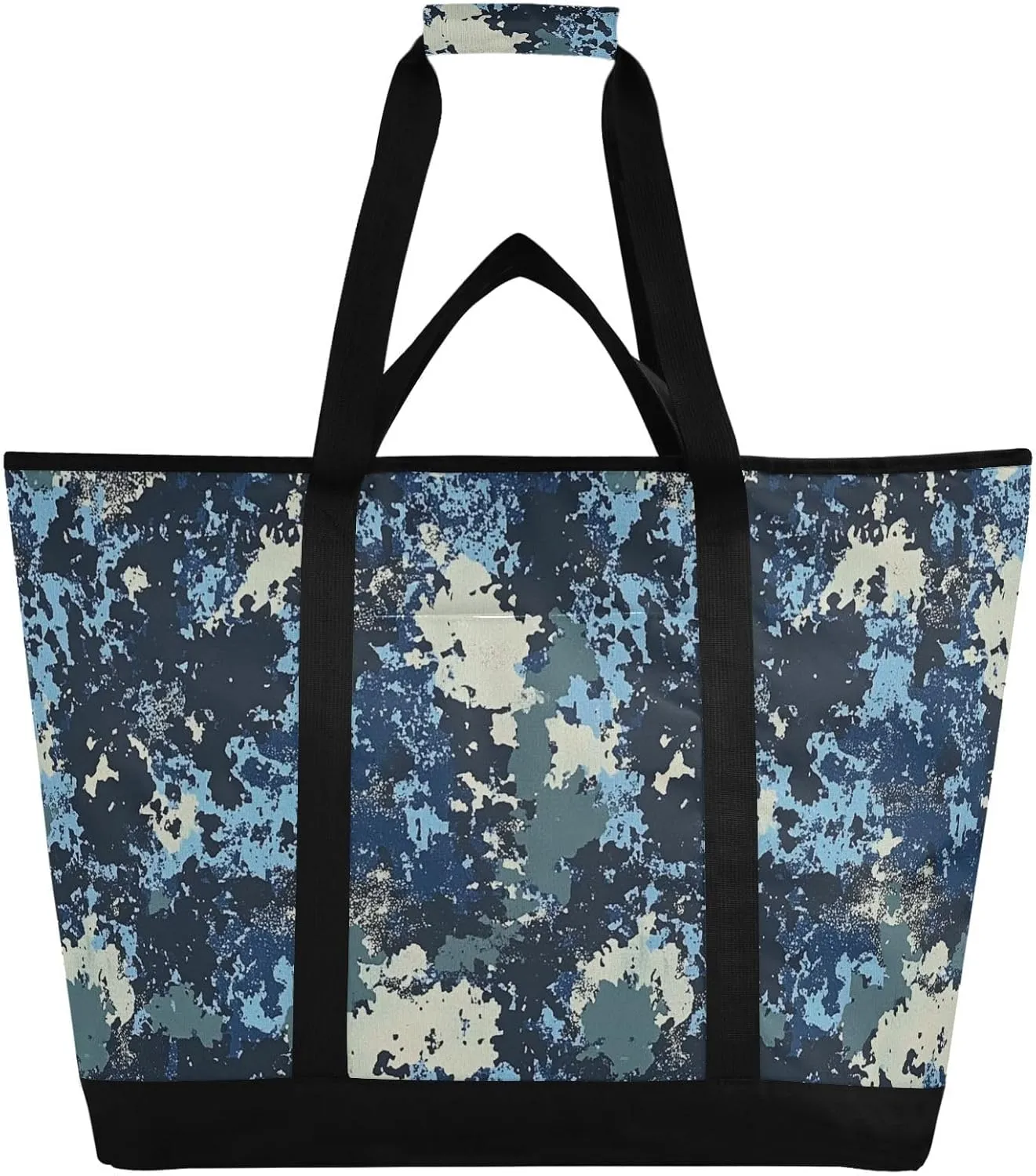 Insulated Cooler Tote Bag for Hot/Cold Food Portable Travel Insulated Bag Personalized for Travel Picnics Delivery Camouflage Blue Camouflage