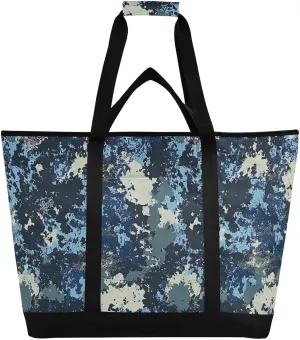 Insulated Cooler Tote Bag for Hot/Cold Food Portable Travel Insulated Bag Personalized for Travel Picnics Delivery Camouflage Blue Camouflage