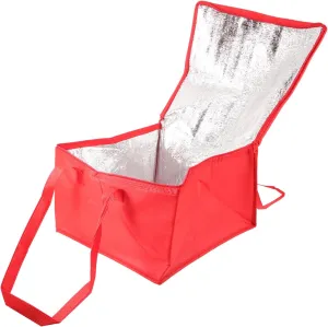Insulated Thermal Food Carrier Bag Reusable Takeout Bag with Zipper for Grocery Shopping Picnics Food Container Random Color
